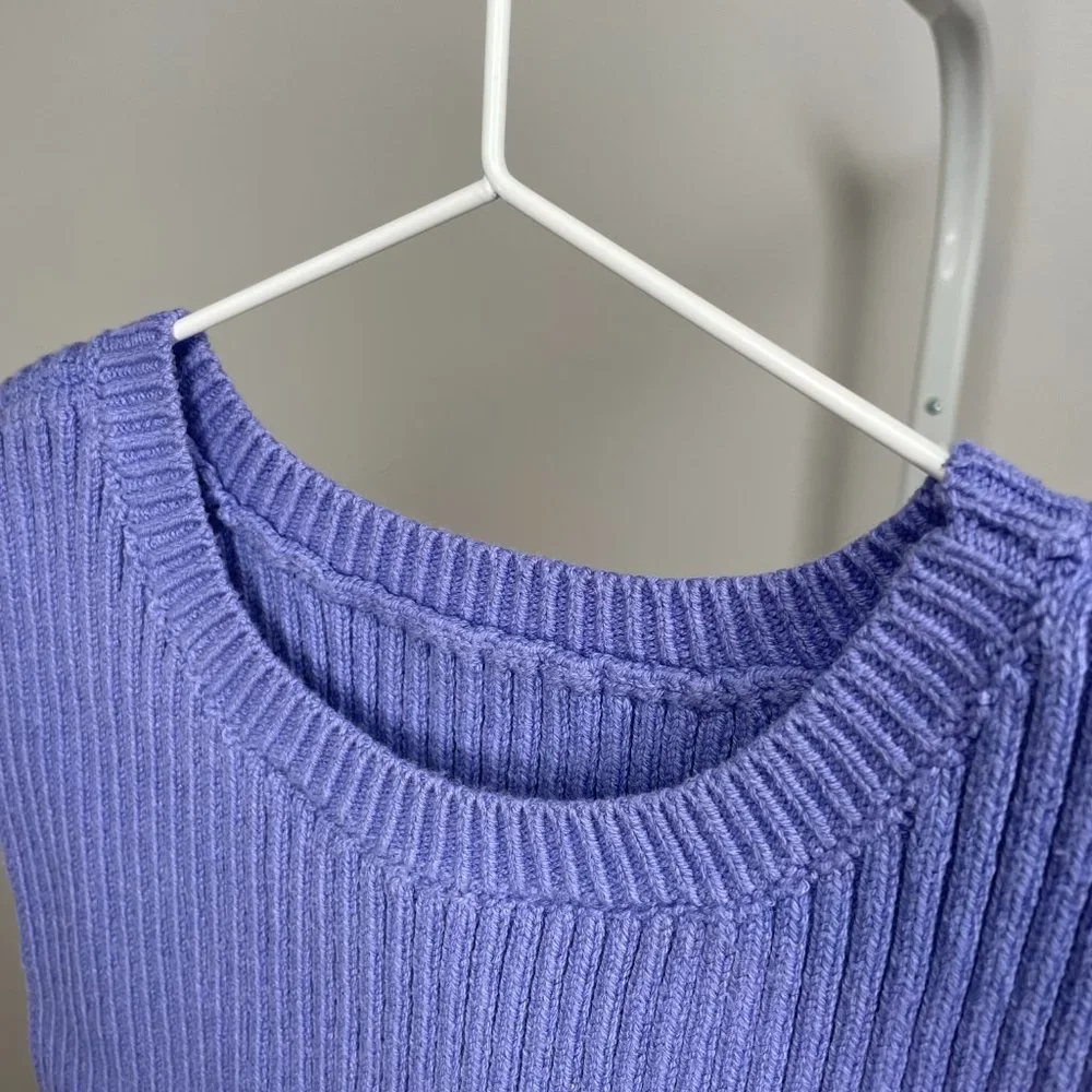 Los Angeles Apparel Heavy Knit Ribbed Crop Top - Picture 3 of 7